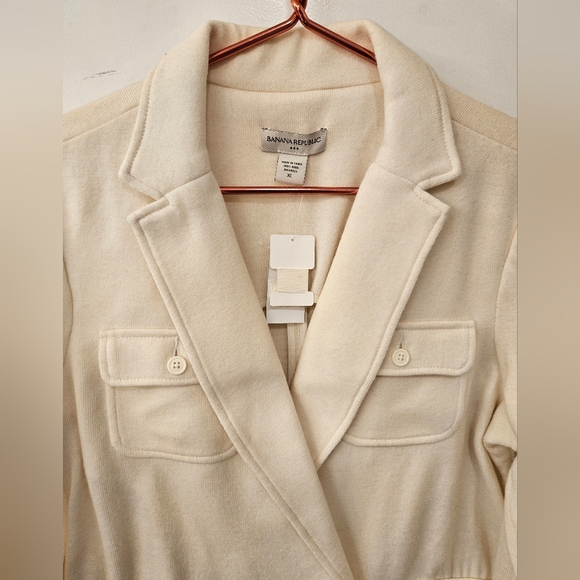 NWT - Banana Republic Wool Off White Double Breasted Sweater Blazer- Size XL - Picture 5 of 8